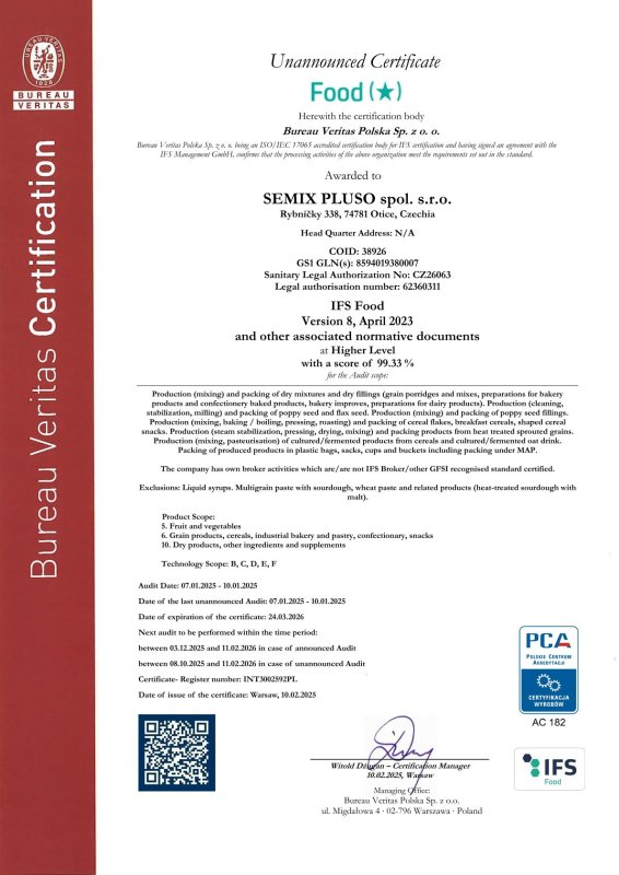 IFS Certificate 2025