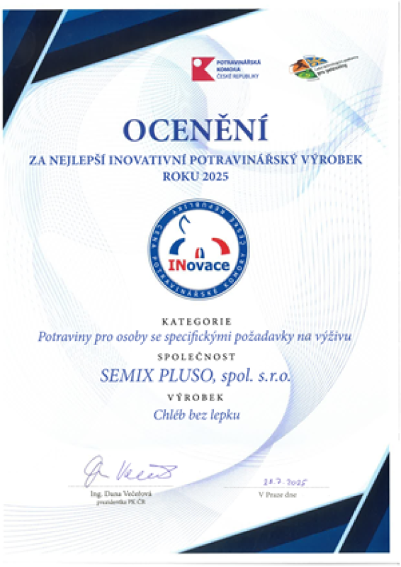 Ocenění Nejlepší inovativní potravinářský výrobek Chléb bez lepku