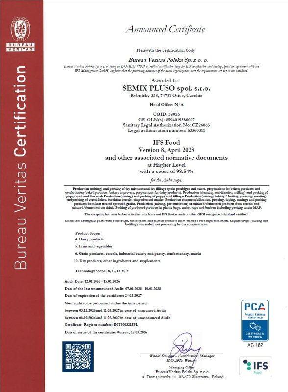 IFS-Food-v-8-certificate-announced-SEMIX-PLUSO-spol.-s-r.o.-COID-38926